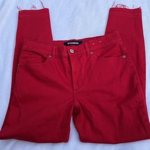Woman’s Express Red Ankle Legging High Rise Jeans